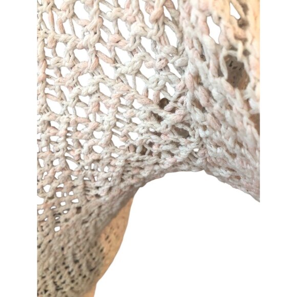 J Jill Women's Blush Pink White Layering 3/4 Sleeve Beach Wear Sweater Sz M - Picture 15 of 16